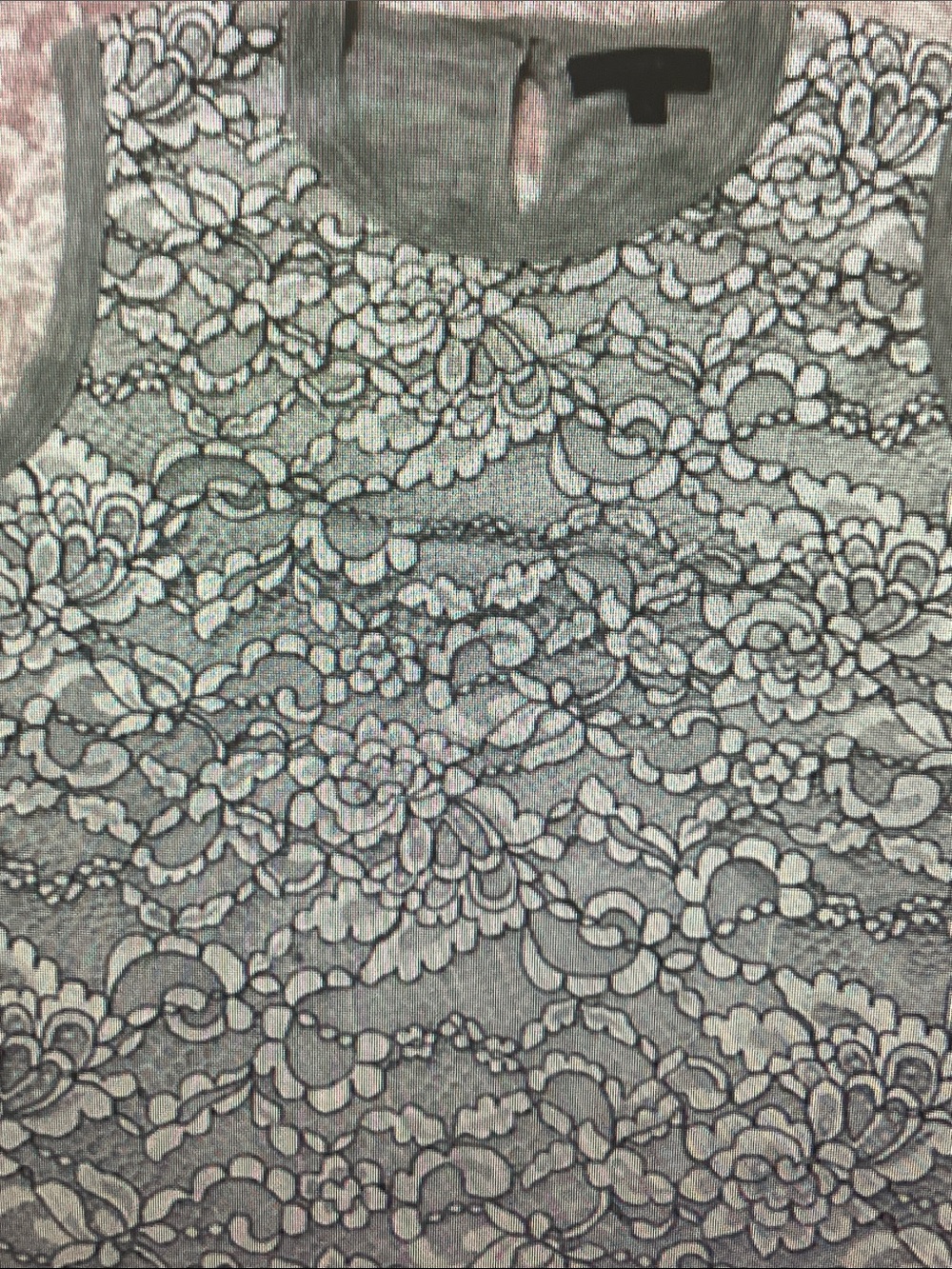 J. Crew Gray Floral Lace Tank Top